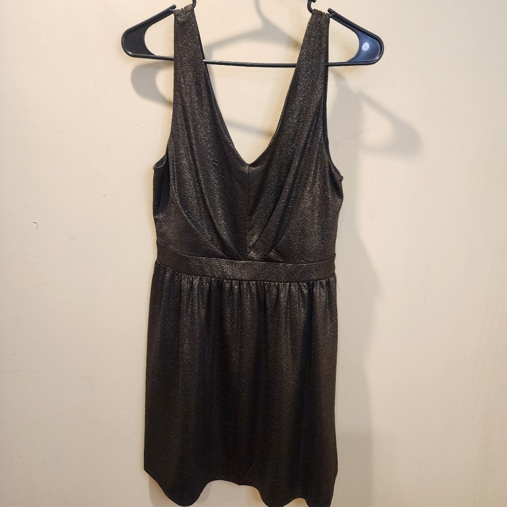 One Clothing Los Angeles Women'd Elegant Metallic  Sleeveless Party Dress L